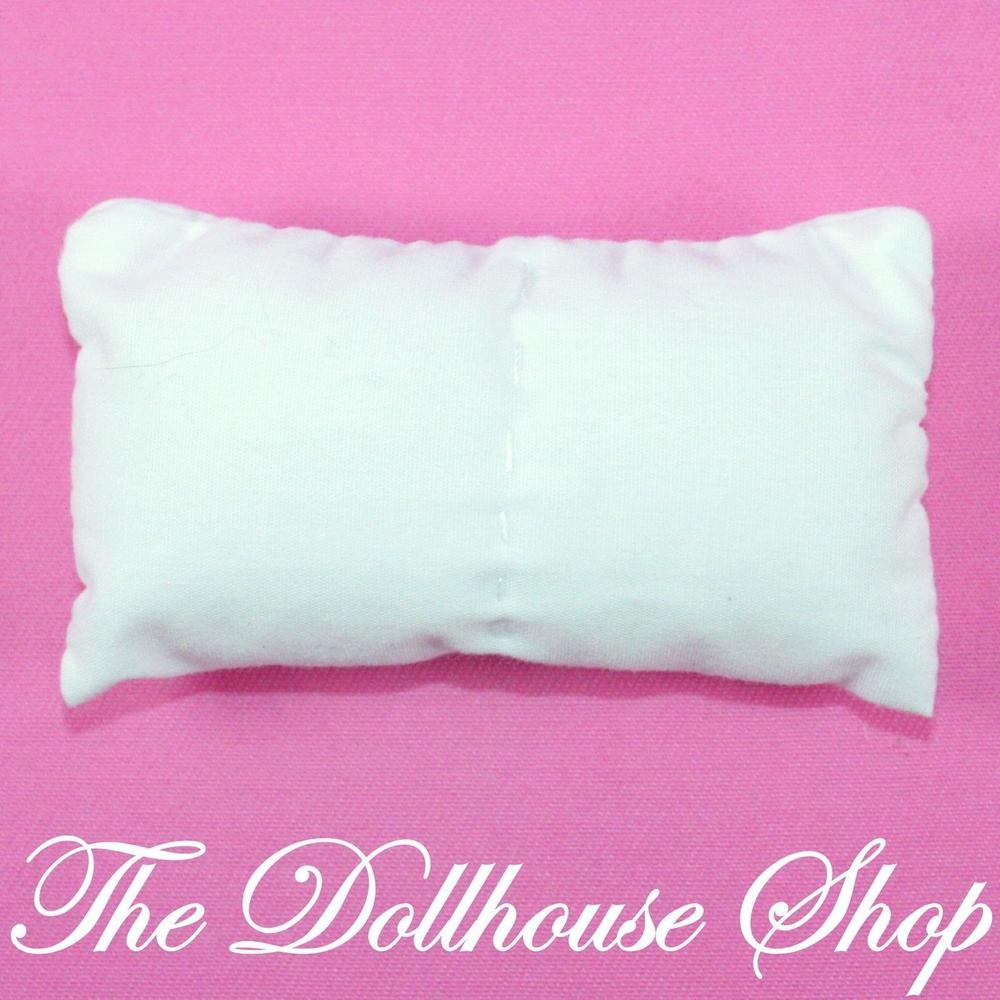 Fisher Price Loving Family Dream Dollhouse Parents Bedroom White Bed Pillow-Toys & Hobbies:Preschool Toys & Pretend Play:Fisher-Price:1963-Now:Dollhouses-Fisher-Price-Bedroom,Dollhouse,Fisher Price,Loving Family,Parents Bedroom,Pillows,Used-The Dollhouse Shop
