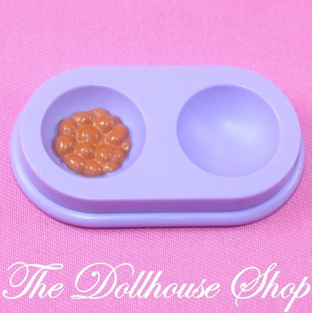 Fisher Price Loving Family Dream Dollhouse Pet Purple Dog Cat Food Water Bowl-Toys & Hobbies:Preschool Toys & Pretend Play:Fisher-Price:1963-Now:Dollhouses-Fisher-Price-Animal & Pet Accessories,Dollhouse,Dream Dollhouse,Fisher Price,Loving Family,Once Upon a Dream Castle,Purple,Used-The Dollhouse Shop