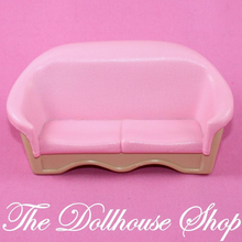 Fisher Price Loving Family Dream Dollhouse Pink Sofa Couch Loveseat-Toys & Hobbies:Preschool Toys & Pretend Play:Fisher-Price:1963-Now:Dollhouses-Fisher-Price-Chairs,Dollhouse,Dream Dollhouse,Fisher Price,Living Room,Loving Family,Pink,Used-The Dollhouse Shop