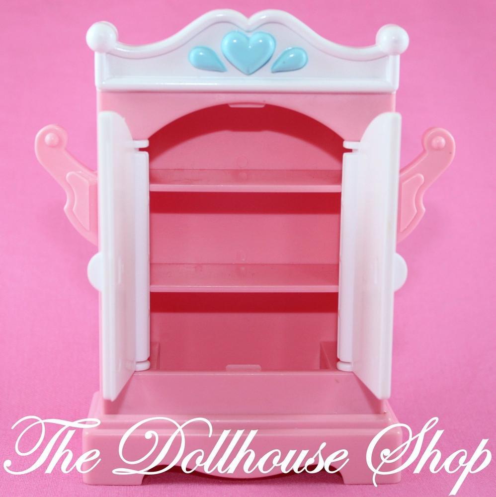 Fisher Price Loving Family Dream Dollhouse Pink Wardrobe Armoire Closet-Toys & Hobbies:Preschool Toys & Pretend Play:Fisher-Price:1963-Now:Dollhouses-Fisher-Price-Bedroom,Dollhouse,Dream Dollhouse,Fisher Price,Kids Bedroom,Loving Family,Pink,Used-Fisher Price Loving Family Dream Dollhouse Pink Wardrobe with doors, shelves, and hooks. Perfect for doll clothes! Find it now at The Dollhouse Shop!-The Dollhouse Shop