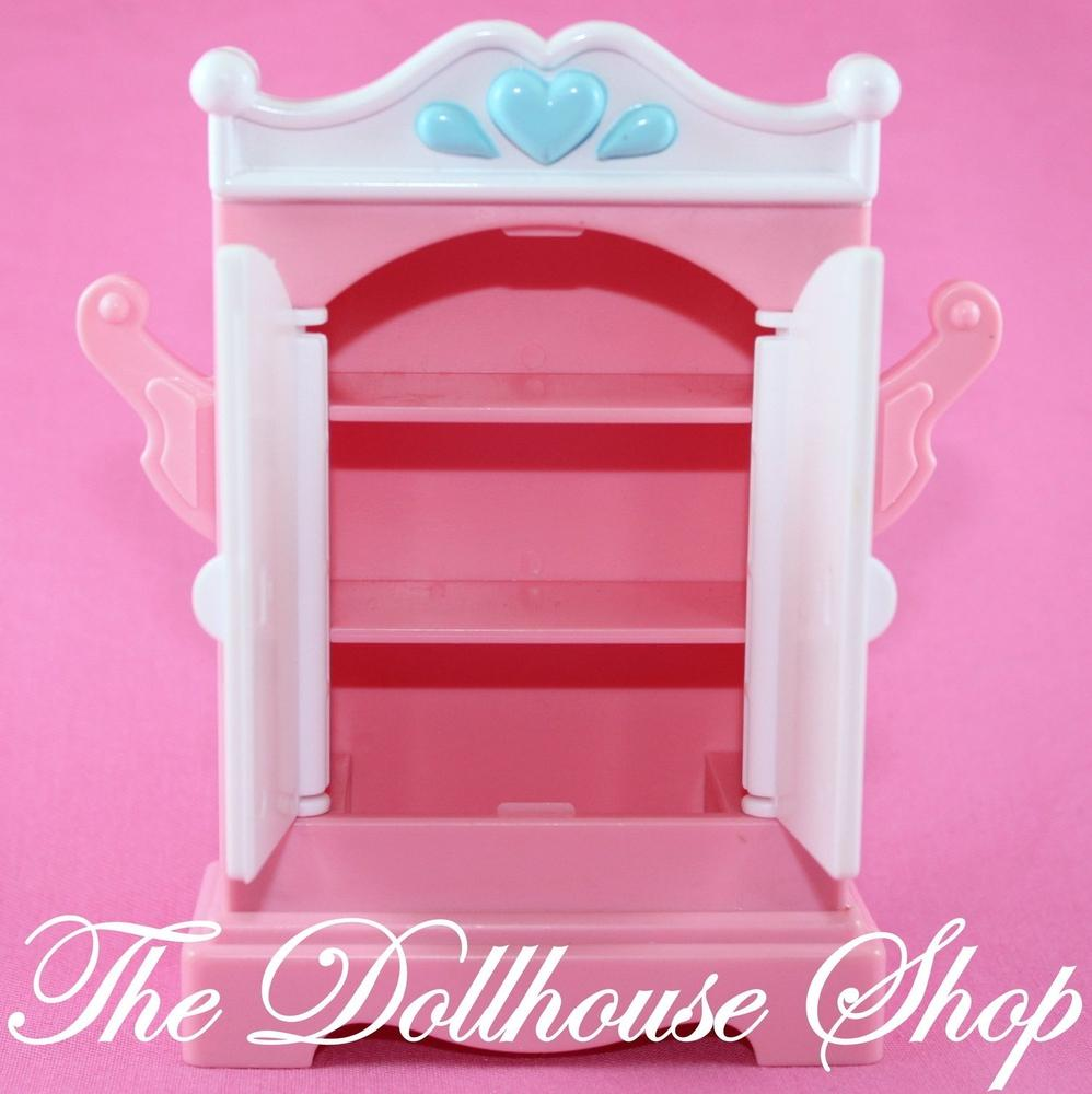 Fisher Price Loving Family Dream Dollhouse Pink Wardrobe Armoire Closet-Toys & Hobbies:Preschool Toys & Pretend Play:Fisher-Price:1963-Now:Dollhouses-Fisher-Price-Bedroom,Dollhouse,Dream Dollhouse,Fisher Price,Kids Bedroom,Loving Family,Pink,Used-The Dollhouse Shop