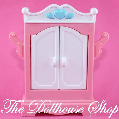 Fisher Price Loving Family Dream Dollhouse Pink Wardrobe Armoire Closet-Toys & Hobbies:Preschool Toys & Pretend Play:Fisher-Price:1963-Now:Dollhouses-Fisher-Price-Bedroom,Dollhouse,Dream Dollhouse,Fisher Price,Kids Bedroom,Loving Family,Pink,Used-Fisher Price Loving Family Dream Dollhouse Pink Wardrobe with doors, shelves, and hooks. Perfect for doll clothes! Find it now at The Dollhouse Shop!-The Dollhouse Shop