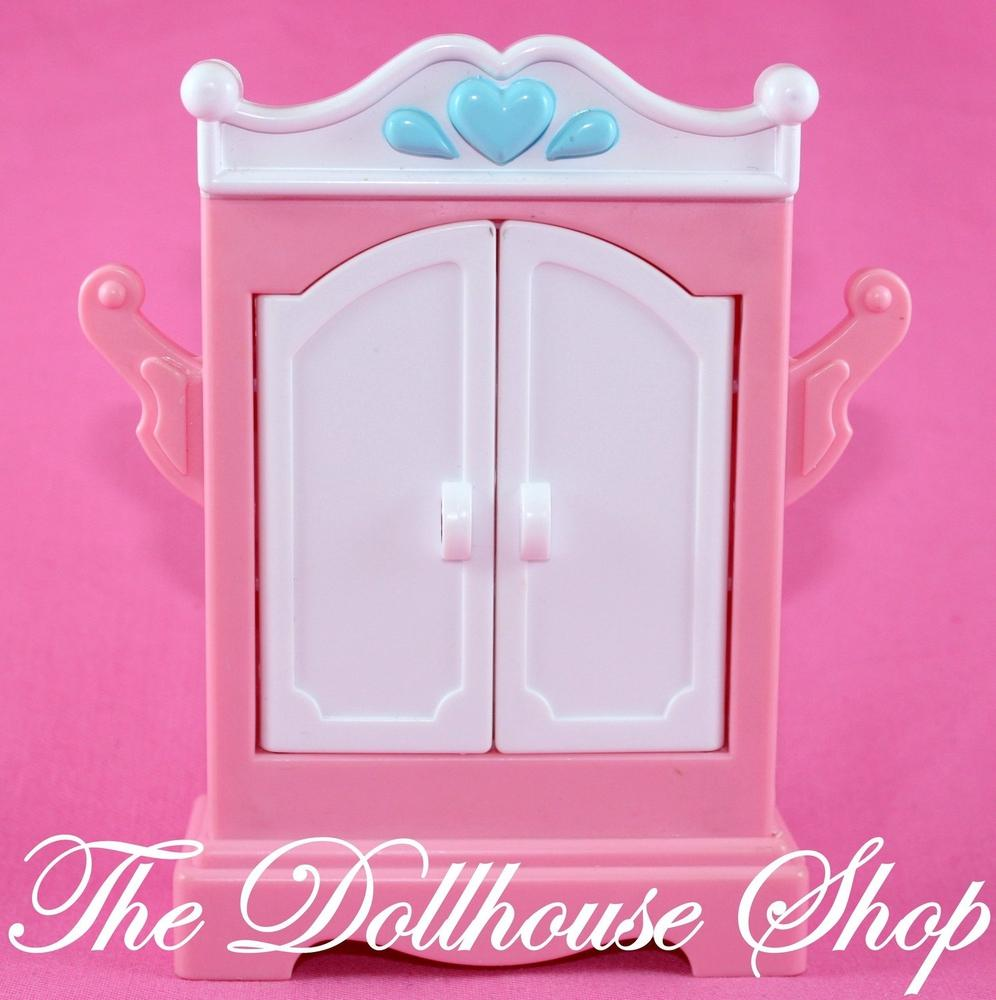 Fisher Price Loving Family Dream Dollhouse Pink Wardrobe Armoire Closet-Toys & Hobbies:Preschool Toys & Pretend Play:Fisher-Price:1963-Now:Dollhouses-Fisher-Price-Bedroom,Dollhouse,Dream Dollhouse,Fisher Price,Kids Bedroom,Loving Family,Pink,Used-The Dollhouse Shop