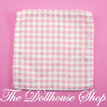 Fisher Price Loving Family Dream Dollhouse Pink White Doll Picnic Blanket Rug-Toys & Hobbies:Preschool Toys & Pretend Play:Fisher-Price:1963-Now:Dollhouses-Fisher-Price-Backyard Fun,Blankets & Rugs,Dollhouse,Dream Dollhouse,Fisher Price,Loving Family,Used-The Dollhouse Shop