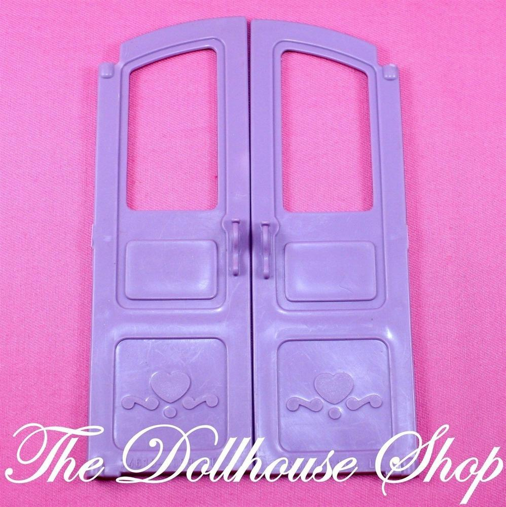 Fisher Price Loving Family Dream Dollhouse Purple Replacement Front Doors-Toys & Hobbies:Preschool Toys & Pretend Play:Fisher-Price:1963-Now:Dollhouses-Fisher-Price-Dollhouse,Dream Dollhouse,Fisher Price,Loving Family,Replacement Parts,Used-The Dollhouse Shop