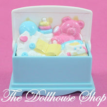 Fisher Price Loving Family Dream Dollhouse Toy Box Chest Doll Kids Room Nursery-Toys & Hobbies:Preschool Toys & Pretend Play:Fisher-Price:1963-Now:Dollhouses-Fisher-Price-Bedroom,Dollhouse,Dream Dollhouse,Fisher Price,Kids Bedroom,Loving Family,Nursery Room,Used-Fisher Price Loving Family Dream Dollhouse Toy Box in blue and white, perfect for playrooms. Find it now at The Dollhouse Shop! Safe for kids 3+.-The Dollhouse Shop