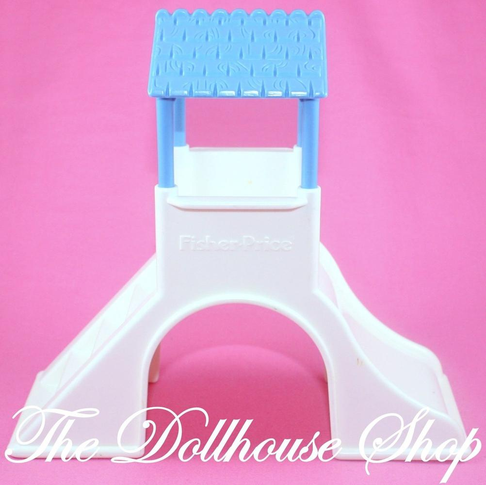 Fisher Price Loving Family Dream Dollhouse White Playground Doll Slide Backyard-Toys & Hobbies:Preschool Toys & Pretend Play:Fisher-Price:1963-Now:Dollhouses-Fisher-Price-Backyard Fun,Dollhouse,Dream Dollhouse,Fisher Price,Loving Family,Outdoor Furniture,Used-The Dollhouse Shop