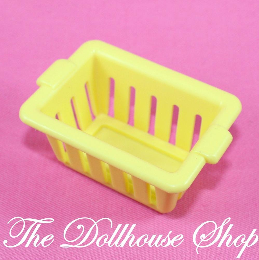 Fisher Price Loving Family Dream Dollhouse Yellow Laundry Washing clothes Basket-Toys & Hobbies:Preschool Toys & Pretend Play:Fisher-Price:1963-Now:Dollhouses-Fisher-Price-Dollhouse,Fisher Price,Laundry Room,Loving Family,Used,Yellow-The Dollhouse Shop