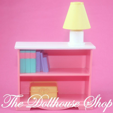 Fisher Price Loving Family Dream Dollhouse kids bedroom pink bookshelf-Toys & Hobbies:Preschool Toys & Pretend Play:Fisher-Price:1963-Now:Dollhouses-Fisher-Price-Bedroom,Dollhouse,Dream Dollhouse,Fisher Price,Kids Bedroom,Loving Family,Office,Playroom,Used-The Dollhouse Shop