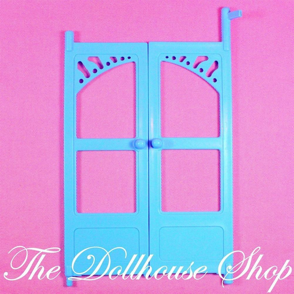 Fisher Price Loving Family Dream Dollhouse w/ Blue Roof Replacement Blue Doors-Toys & Hobbies:Preschool Toys & Pretend Play:Fisher-Price:1963-Now:Dollhouses-Fisher-Price-Dollhouse,Dream Dollhouse,Fisher Price,Loving Family,Replacement Parts,Used-The Dollhouse Shop
