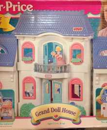 Fisher Price Loving Family Grand Dollhouse Blue Replacement Front Doors-Toys & Hobbies:Preschool Toys & Pretend Play:Fisher-Price:1963-Now:Dollhouses-Fisher-Price-Dollhouse,Dream Dollhouse,Fisher Price,Loving Family,Replacement Parts,Used-The Dollhouse Shop