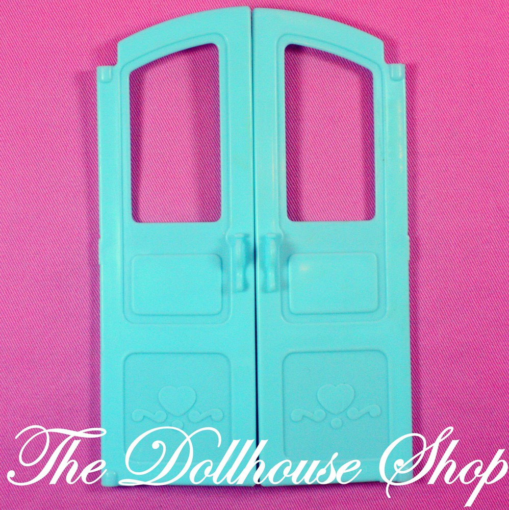Fisher Price Loving Family Grand Dollhouse Blue Replacement Front Doors-Toys & Hobbies:Preschool Toys & Pretend Play:Fisher-Price:1963-Now:Dollhouses-Fisher-Price-Dollhouse,Dream Dollhouse,Fisher Price,Loving Family,Replacement Parts,Used-The Dollhouse Shop