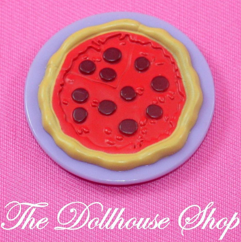 Fisher Price Loving Family Grand Dollhouse Kitchen Doll Food Pizza Dinner Plate-Toys & Hobbies:Preschool Toys & Pretend Play:Fisher-Price:1963-Now:Dollhouses-Fisher-Price-Dollhouse,Fisher Price,Food Accessories,Kitchen,Loving Family,Used-The Dollhouse Shop