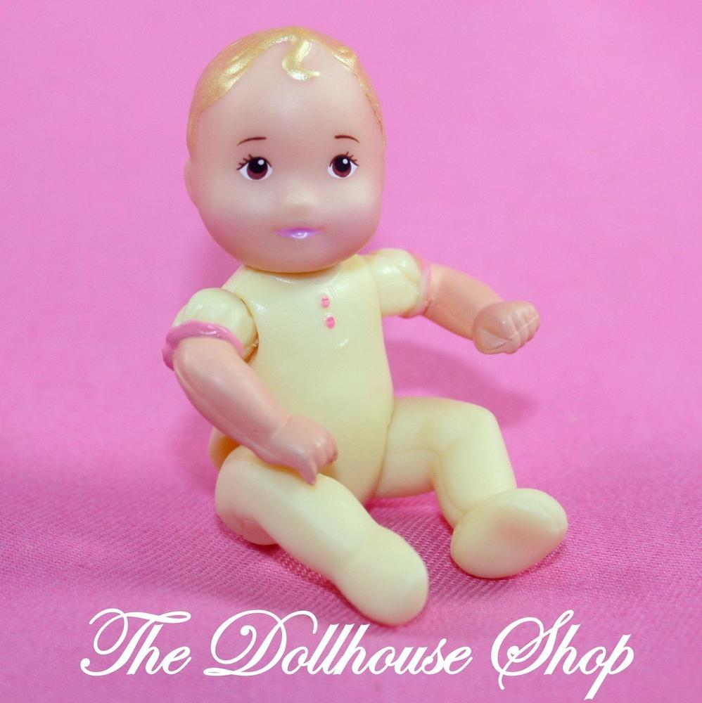 Fisher Price Loving Family Grand Mansion Dollhouse Yellow Baby Girl Doll-Toys & Hobbies:Preschool Toys & Pretend Play:Fisher-Price:1963-Now:Dollhouses-Fisher-Price-Baby,Dollhouse,Dolls,Fisher Price,Girl Dolls,Loving Family,Nursery Room,Used,Yellow-The Dollhouse Shop