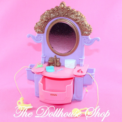 Fisher Price Loving Family Hidden Rooms Dollhouse Dress Up Vanity Dresser-Toys & Hobbies:Preschool Toys & Pretend Play:Fisher-Price:1963-Now:Dollhouses-Fisher-Price-Dollhouse,Fisher Price,Hidden Rooms Dollhouse,Kids Bedroom,Loving Family,Used-The Dollhouse Shop