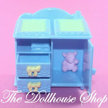 Fisher Price Loving Family Holiday Dollhouse Blue Changing Table-Toys & Hobbies:Preschool Toys & Pretend Play:Fisher-Price:1963-Now:Dollhouses-Fisher-Price-Blue,Dollhouse,Fisher Price,Home for the Holidays Dollhouse,Kids Bedroom,Loving Family,Nursery Room,Used-The Dollhouse Shop