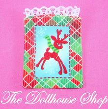 Fisher Price Loving Family Holiday Dollhouse Christmas Crib Blanket-Toys & Hobbies:Preschool Toys & Pretend Play:Fisher-Price:1963-Now:Dollhouses-Fisher-Price-Bedroom,Blankets & Rugs,Dollhouse,Fisher Price,Holidays & Seasonal,Home for the Holidays Dollhouse,Kids Bedroom,Loving Family,New,Nursery Room,Soft Furnishings-Fisher Price Loving Family Holiday Dollhouse crib blanket with reindeer design, perfect for Christmas play. Shop now at The Dollhouse Shop!-The Dollhouse Shop