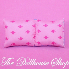 Fisher Price Loving Family Holiday Dollhouse Christmas Double Bed Pillow-Toys & Hobbies:Preschool Toys & Pretend Play:Fisher-Price:1963-Now:Dollhouses-Fisher-Price-Christmas,Dollhouse,Fisher Price,Holidays & Seasonal,Home for the Holidays Dollhouse,Loving Family,Parents Bedroom,Pillows,Used-The Dollhouse Shop