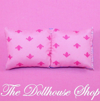 Fisher Price Loving Family Holiday Dollhouse Christmas Double Bed Pillow-Toys & Hobbies:Preschool Toys & Pretend Play:Fisher-Price:1963-Now:Dollhouses-Fisher-Price-Christmas,Dollhouse,Fisher Price,Holidays & Seasonal,Home for the Holidays Dollhouse,Loving Family,Parents Bedroom,Pillows,Used-The Dollhouse Shop