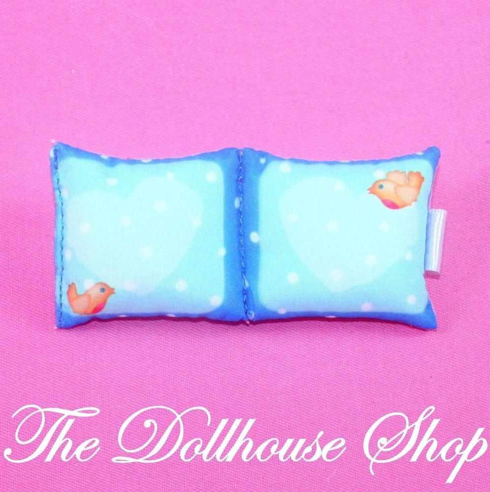 Fisher Price Loving Family Holiday Dollhouse Christmas Double Bed Pillow-Toys & Hobbies:Preschool Toys & Pretend Play:Fisher-Price:1963-Now:Dollhouses-Fisher-Price-Christmas,Dollhouse,Fisher Price,Holidays & Seasonal,Home for the Holidays Dollhouse,Loving Family,Parents Bedroom,Pillows,Used-The Dollhouse Shop