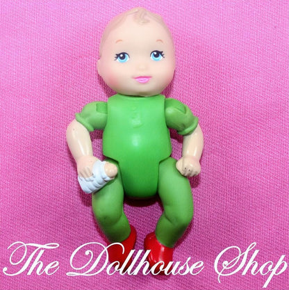 Fisher Price Loving Family Holiday Dollhouse Christmas Green Baby Boy Girl-The Dollhouse Shop