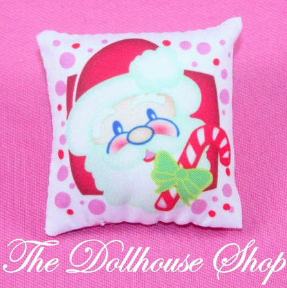 Fisher Price Loving Family Holiday Dollhouse Christmas Santa Pillow-Toys & Hobbies:Preschool Toys & Pretend Play:Fisher-Price:1963-Now:Dollhouses-Fisher-Price-Bedroom,Christmas,Dollhouse,Fisher Price,Holidays & Seasonal,Home for the Holidays Dollhouse,Living Room,Loving Family,Parents Bedroom,Pillows-The Dollhouse Shop