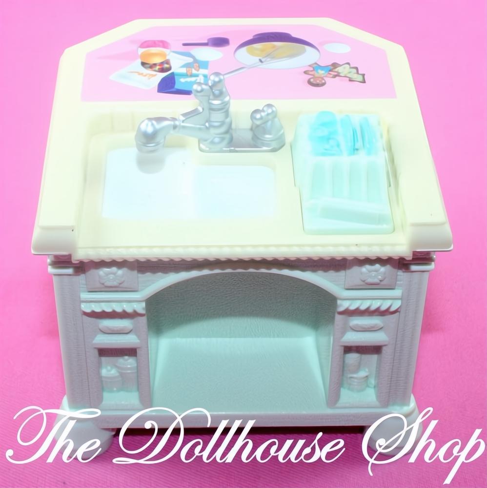 Fisher Price Loving Family Home Holidays Dollhouse Kitchen Sink Island Table-The Dollhouse Shop