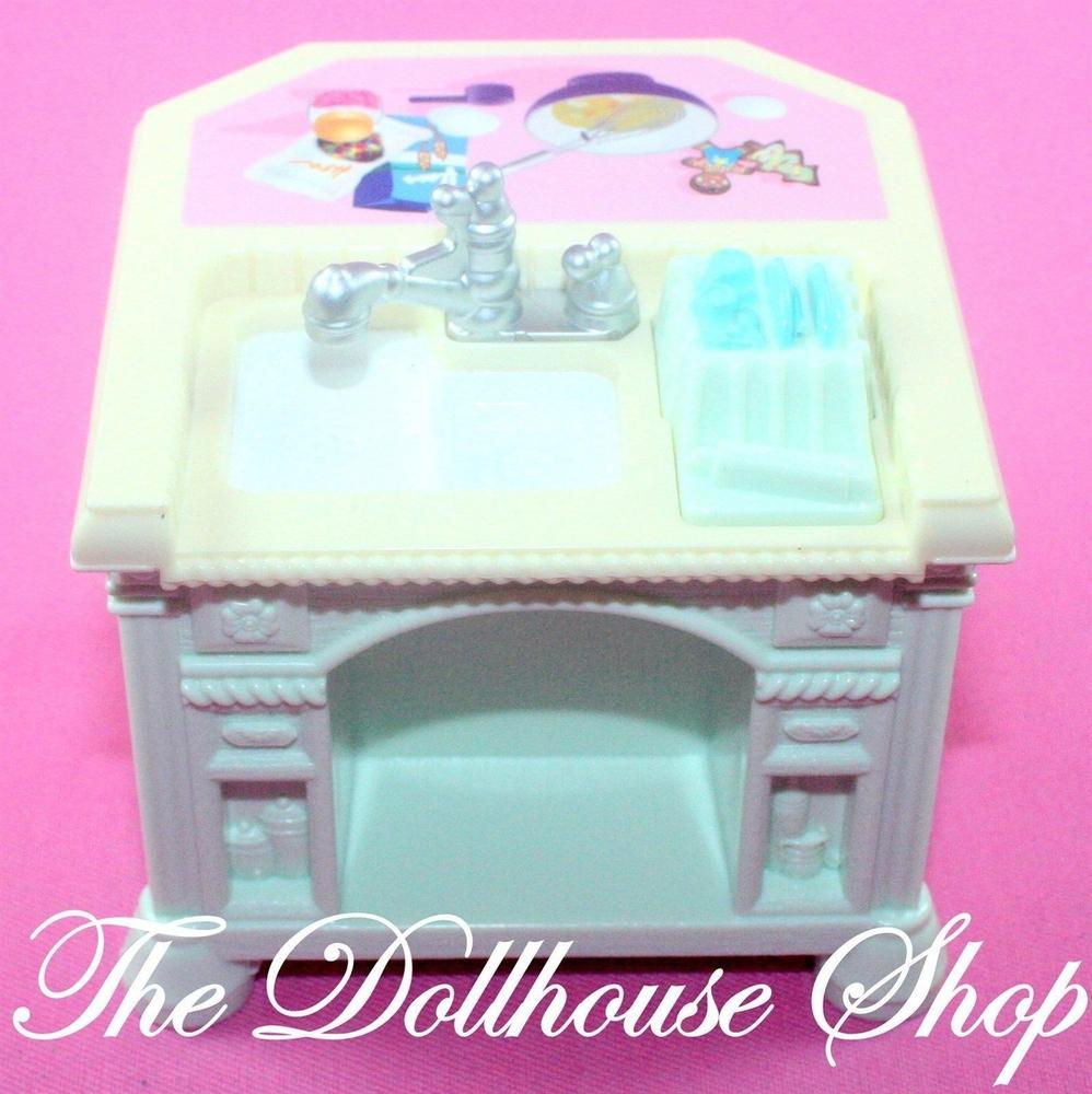 Fisher Price Loving Family Home Holidays Dollhouse Kitchen Sink Island Table-Toys & Hobbies:Preschool Toys & Pretend Play:Fisher-Price:1963-Now:Dollhouses-Fisher-Price-Dollhouse,Fisher Price,Kitchen,Loving Family,New-The Dollhouse Shop