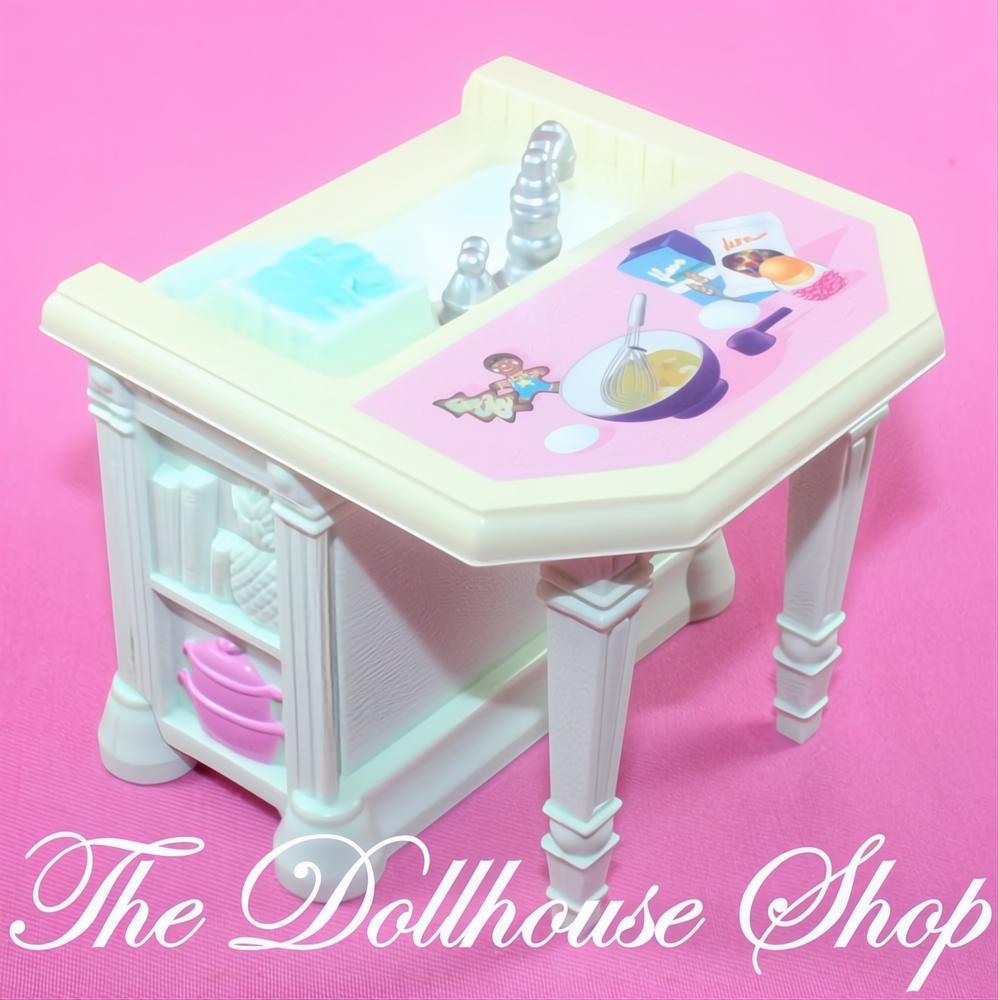 Fisher Price Loving Family Home Holidays Dollhouse Kitchen Sink Island Table-The Dollhouse Shop