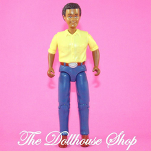 Fisher Price Loving Family Home & Stable Dollhouse African American Dad Yellow Shirt-Toys & Hobbies:Preschool Toys & Pretend Play:Fisher-Price:1963-Now:Dollhouses-Fisher-Price-African American,Dollhouse,Dolls,Father,Fisher Price,Home & Stable,Horse Rider,Loving Family,Used-The Dollhouse Shop