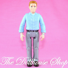 Fisher Price Loving Family Manor Dollhouse Father Dad Doll Blue shirt Gray Pants-Toys & Hobbies:Preschool Toys & Pretend Play:Fisher-Price:1963-Now:Dollhouses-Fisher-Price-Dollhouse,Dolls,Father,Fisher Price,Loving Family,Used-The Dollhouse Shop