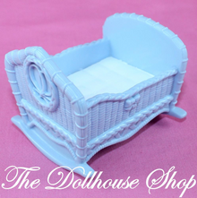 Fisher Price Loving Family Manor Dollhouse nursery blue baby doll Crib Cradle-Toys & Hobbies:Preschool Toys & Pretend Play:Fisher-Price:1963-Now:Dollhouses-Fisher-Price-Baby,Blue,Cribs & Cradles,Dollhouse,Fisher Price,Loving Family,Manor Dollhouse,Nursery Room,Used-The Dollhouse Shop