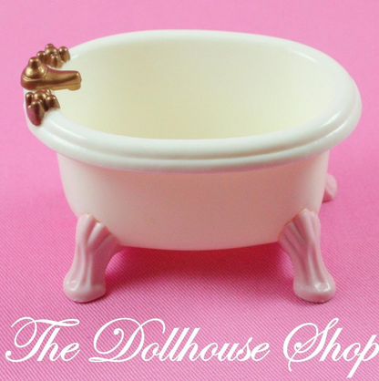 Fisher Price Loving Family New Addition Dollhouse Baby Doll Bath tub toy basket-Toys & Hobbies:Preschool Toys & Pretend Play:Fisher-Price:1963-Now:Dollhouses-Fisher-Price-Bathroom,Dollhouse,Fisher Price,Loving Family,New Additions Dollhouse,Used,White-The Dollhouse Shop