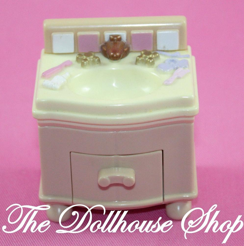 Fisher Price Loving Family New Additions Dollhouse Bathroom Vanity Sink-Toys & Hobbies:Preschool Toys & Pretend Play:Fisher-Price:1963-Now:Dollhouses-Fisher-Price-Bathroom,Dollhouse,Fisher Price,Loving Family,New Additions Dollhouse,Used-The Dollhouse Shop