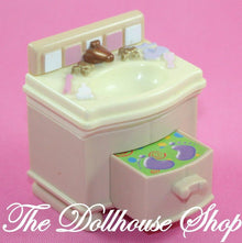 Fisher Price Loving Family New Additions Dollhouse Bathroom Vanity Sink-Toys & Hobbies:Preschool Toys & Pretend Play:Fisher-Price:1963-Now:Dollhouses-Fisher-Price-Bathroom,Dollhouse,Fisher Price,Loving Family,New Additions Dollhouse,Used-Fisher Price Loving Family Dollhouse Bathroom Vanity Sink with step stool. Perfect for pretend play! Find it now at The Dollhouse Shop!-The Dollhouse Shop