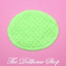 Fisher Price Loving Family New Additions Dollhouse Green Oval Floor Rug Mat-Toys & Hobbies:Preschool Toys & Pretend Play:Fisher-Price:1963-Now:Dollhouses-Fisher-Price-Bedroom,Blankets & Rugs,Dollhouse,Fisher Price,Loving Family,New Additions Dollhouse,Used-The Dollhouse Shop