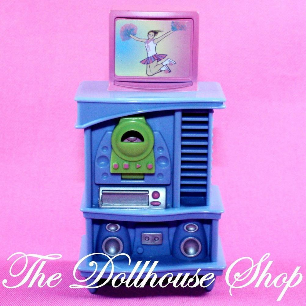 Fisher Price Loving Family New Additions Dollhouse Television TV CD Teen Room-Toys & Hobbies:Preschool Toys & Pretend Play:Fisher-Price:1963-Now:Dollhouses-Fisher-Price-Blue,Dollhouse,Fisher Price,Kids Bedroom,Living Room,Loving Family,New Additions Dollhouse,Used-The Dollhouse Shop