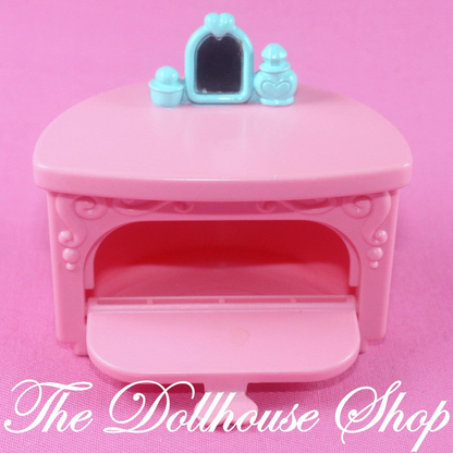 Fisher Price Loving Family Once Upon A Dream Castle Pink Vanity Dresser-Toys & Hobbies:Preschool Toys & Pretend Play:Fisher-Price:1963-Now:Dollhouses-Fisher-Price-Bedroom,Dollhouse,Dream Dollhouse,Fisher Price,Kids Bedroom,Loving Family,Once Upon a Dream Castle,Used-The Dollhouse Shop
