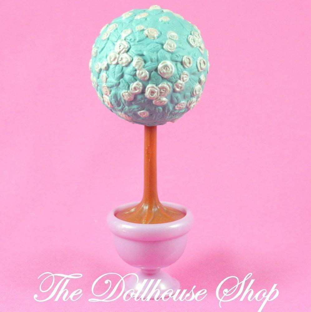 Fisher Price Loving Family Once upon a Dream Dollhouse Topiary Tree Potted Plant-Toys & Hobbies:Preschool Toys & Pretend Play:Fisher-Price:1963-Now:Dollhouses-Fisher-Price-Dream Dollhouse,Fisher Price,Loving Family,Once Upon a Dream Castle,Plants and Vases,Purple,Used-The Dollhouse Shop