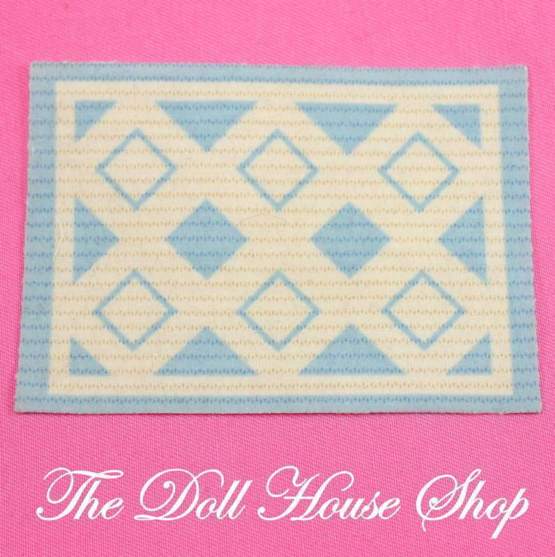 Fisher Price Loving Family Special Edition Townhouse Dollhouse Floor Rug Living Room-Toys & Hobbies:Preschool Toys & Pretend Play:Fisher-Price:1963-Now:Dollhouses-Fisher-Price-Bedroom,Blankets & Rugs,Dollhouse,Dream Dollhouse,Fisher Price,Living Room,Loving Family,Special Edition Townhouse,Used-The Dollhouse Shop