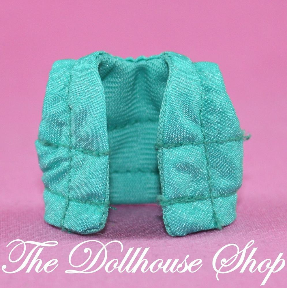 Fisher Price Loving Family Special Edition Townhouse Girl Dolls Green Vest-Toys & Hobbies:Preschool Toys & Pretend Play:Fisher-Price:1963-Now:Dollhouses-Fisher-Price-Doll Dress Ups,Dollhouse,Fisher Price,Loving Family,Special Edition Townhouse,Used-The Dollhouse Shop