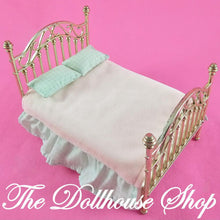 Fisher Price Loving Family Special edition town house parents queen bed w sheets-Toys & Hobbies:Preschool Toys & Pretend Play:Fisher-Price:1963-Now:Dollhouses-Fisher-Price-Bedroom,Dollhouse,Fisher Price,Loving Family,Parents Bedroom,Special Edition Townhouse,Used-Fisher Price Loving Family Special Edition townhouse parents queen bed with sheets, pillows, and blanket. Find it now at The Dollhouse Shop!-The Dollhouse Shop