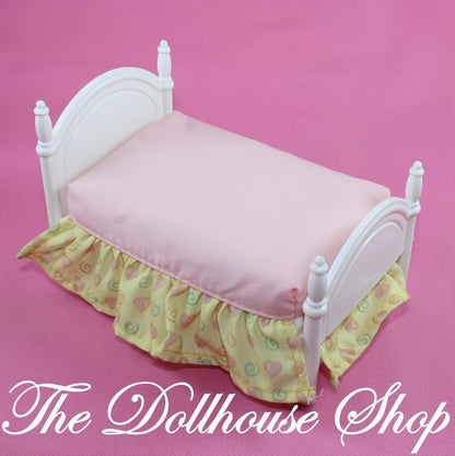 Fisher Price Loving Family Special edition town house white doll twin bed w sheets-The Dollhouse Shop