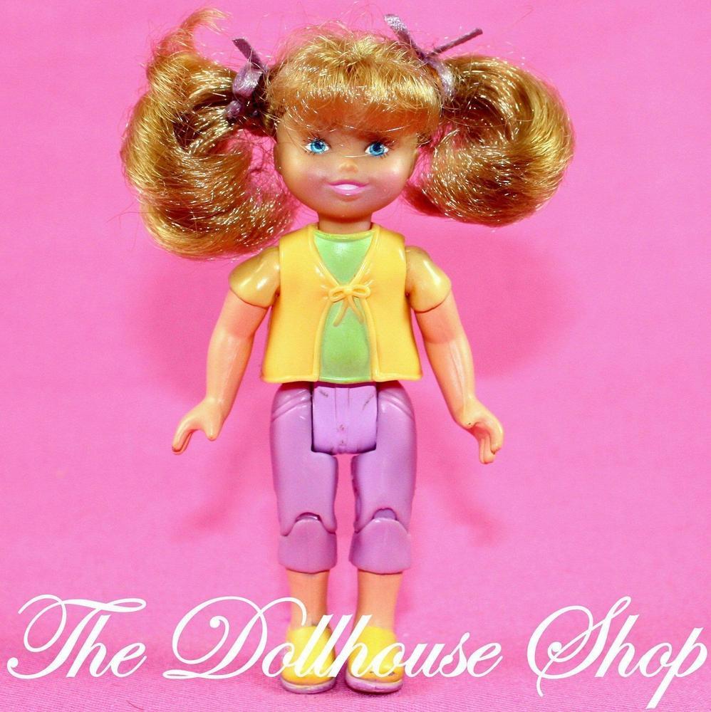 Fisher Price Loving Family Sweet Sounds Dollhouse Blonde Girl Yellow Pink Doll-Toys & Hobbies:Preschool Toys & Pretend Play:Fisher-Price:1963-Now:Dollhouses-Fisher-Price-Dollhouse,Dolls,Fisher Price,Girl Dolls,Loving Family,Sweet Sounds,Used-Fisher Price Loving Family Sweet Sounds Dollhouse Blonde Girl Doll with pink heart. Find this rare, poseable doll at The Dollhouse Shop today!-The Dollhouse Shop