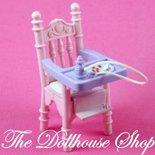 Fisher Price Loving Family Sweet Sounds Dollhouse Pink Baby Doll High Chair-Toys & Hobbies:Preschool Toys & Pretend Play:Fisher-Price:1963-Now:Dollhouses-Fisher-Price-Chairs,Dining Room,Dollhouse,Fisher Price,Kitchen,Loving Family,Nursery Room,Pink,Sweet Sounds,Used-Fisher Price Loving Family Sweet Sounds Dollhouse Pink Baby Doll High Chair with bottle, perfect for playtime fun! Find it now at The Dollhouse Shop!-The Dollhouse Shop