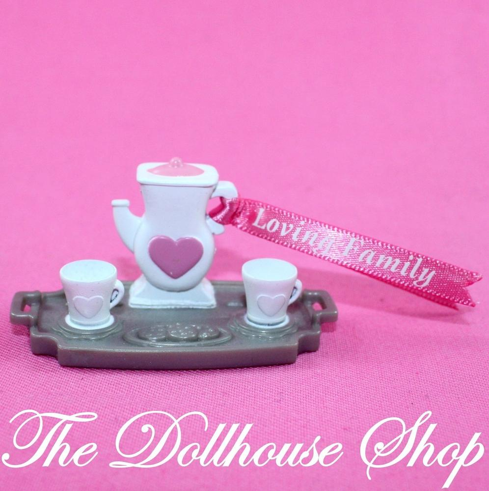 Fisher Price Loving Family Sweet Sounds Dollhouse Tea for Two Set Tray Kitchen-Toys & Hobbies:Preschool Toys & Pretend Play:Fisher-Price:1963-Now:Dollhouses-Fisher-Price-Dollhouse,Fisher Price,Food Accessories,Kitchen,Loving Family,Sweet Sounds,Used-The Dollhouse Shop