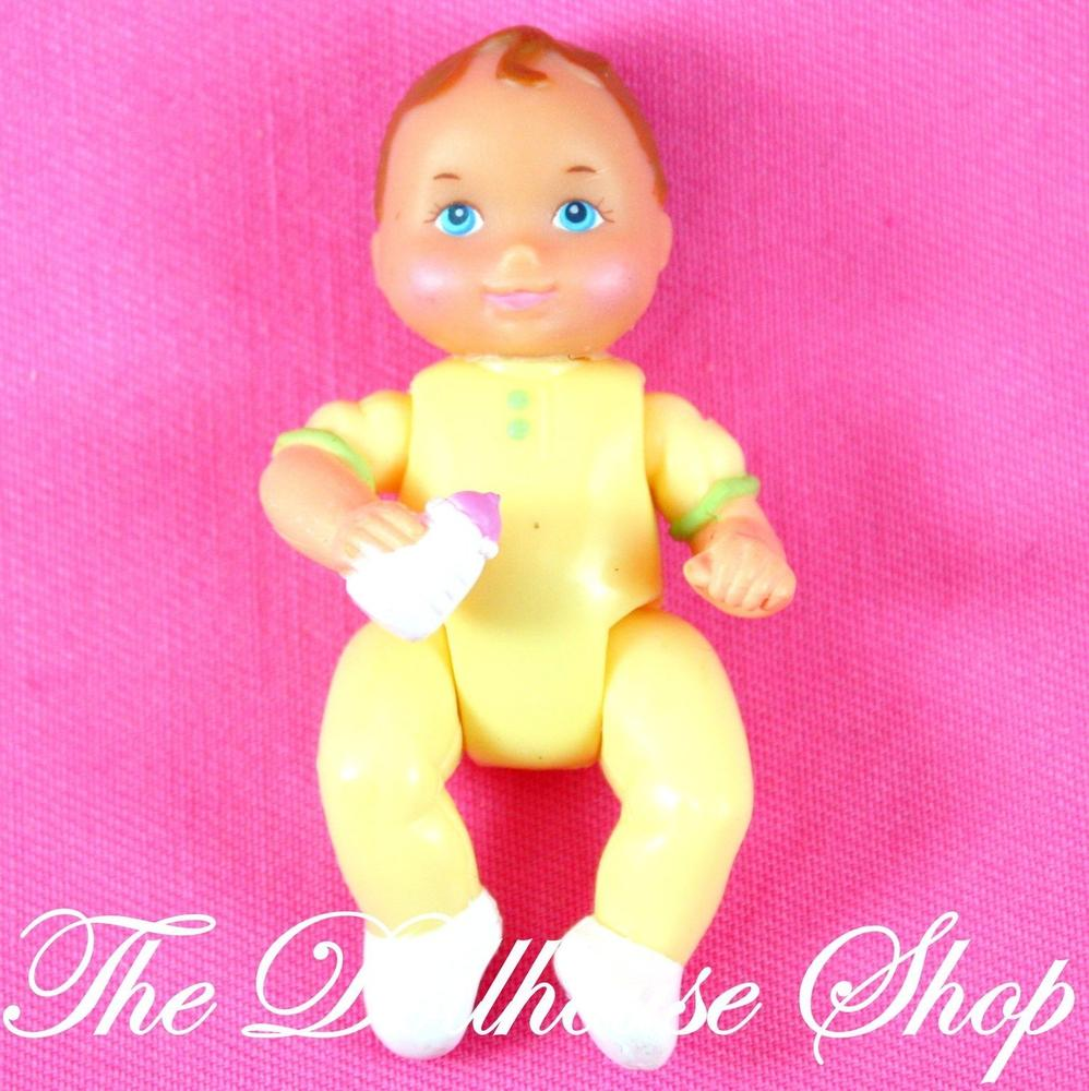 Fisher Price Loving Family Sweet Sounds Dollhouse Yellow Baby Girl Boy Doll-Toys & Hobbies:Preschool Toys & Pretend Play:Fisher-Price:1963-Now:Dollhouses-Fisher-Price-Baby,Dollhouse,Dolls,Fisher Price,Girl Dolls,Loving Family,Nursery Room,Sweet Sounds,Used,Yellow-The Dollhouse Shop