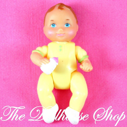 Fisher Price Loving Family Sweet Sounds Dollhouse Yellow Baby Girl Boy Doll-Toys & Hobbies:Preschool Toys & Pretend Play:Fisher-Price:1963-Now:Dollhouses-Fisher-Price-Baby,Dollhouse,Dolls,Fisher Price,Girl Dolls,Loving Family,Nursery Room,Sweet Sounds,Used,Yellow-The Dollhouse Shop
