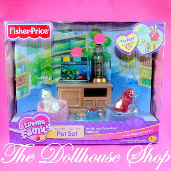 Fisher Price Loving Family Town Doll house Special Edition Pet Set-Toys & Hobbies:Preschool Toys & Pretend Play:Fisher-Price:1963-Now:Dollhouses-Fisher-Price-Dollhouse,Fisher Price,Living Room,Loving Family,New,New Boxed Sets,Special Edition Townhouse-The Dollhouse Shop