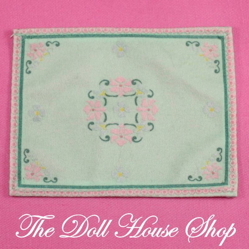 Fisher Price Loving Family Townhouse Dollhouse Living Room Floor Rug Green-Toys & Hobbies:Preschool Toys & Pretend Play:Fisher-Price:1963-Now:Dollhouses-Fisher-Price-Bedroom,Blankets & Rugs,Dollhouse,Dream Dollhouse,Fisher Price,Living Room,Loving Family,Special Edition Townhouse,Used-The Dollhouse Shop